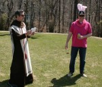 Our group had an actual fake priest read the Hail Mike D.